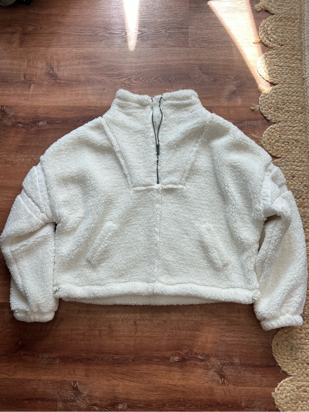 Free People FP Movement Nantucket Fleece Jacket Size Large RT $98 Ivory